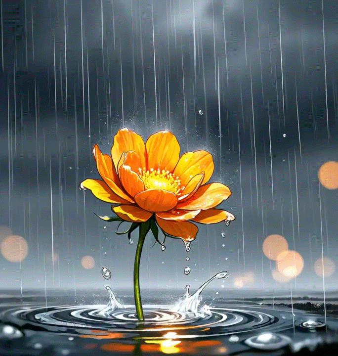 비 내리는 배경